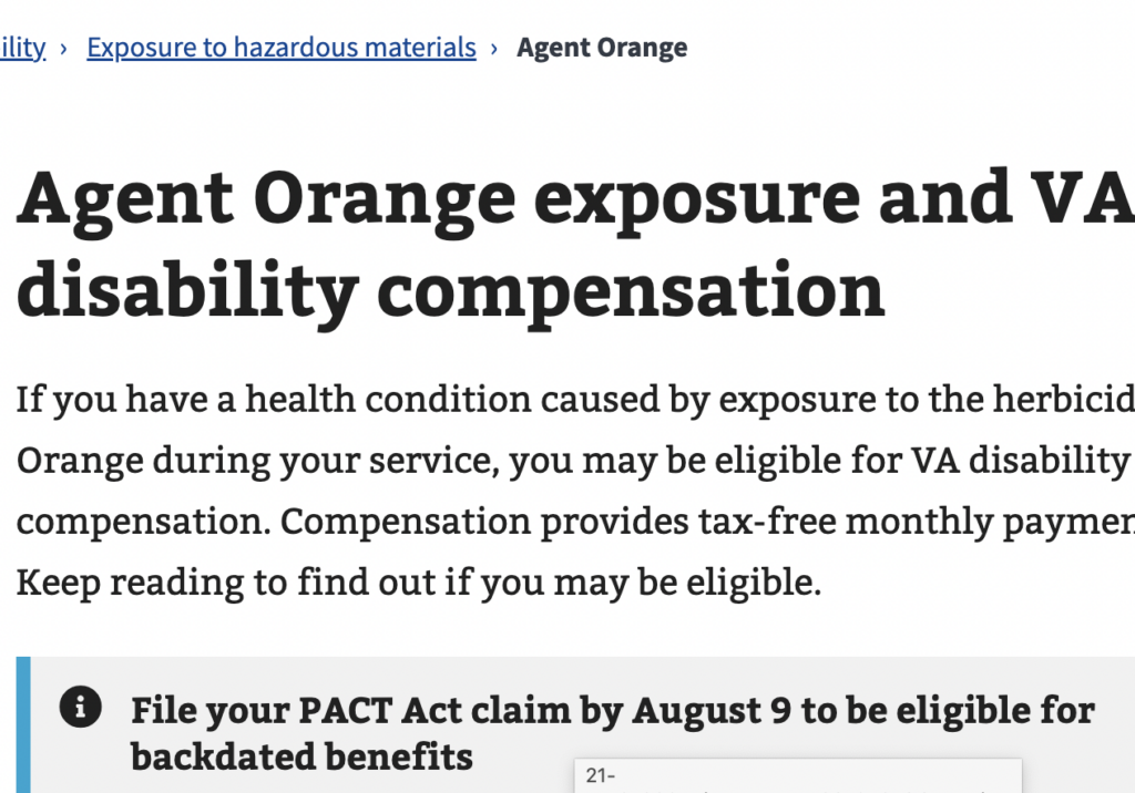 PACT Act benefits